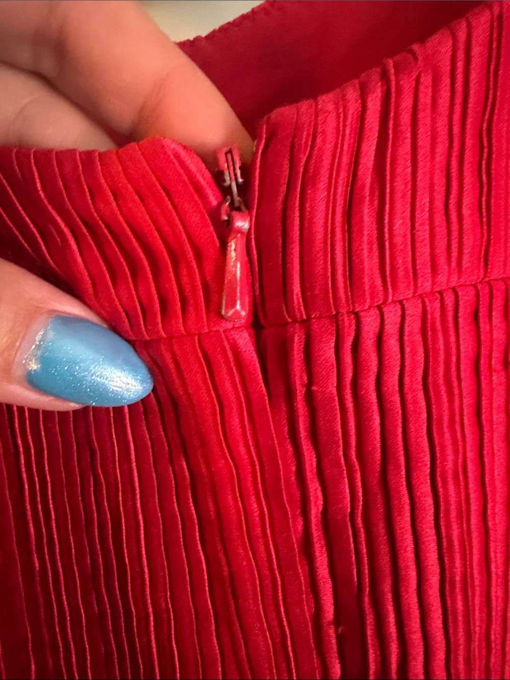 AMUR Red Pleated Spaghetti-Strap Maxi Dress - Picture 5 of 5